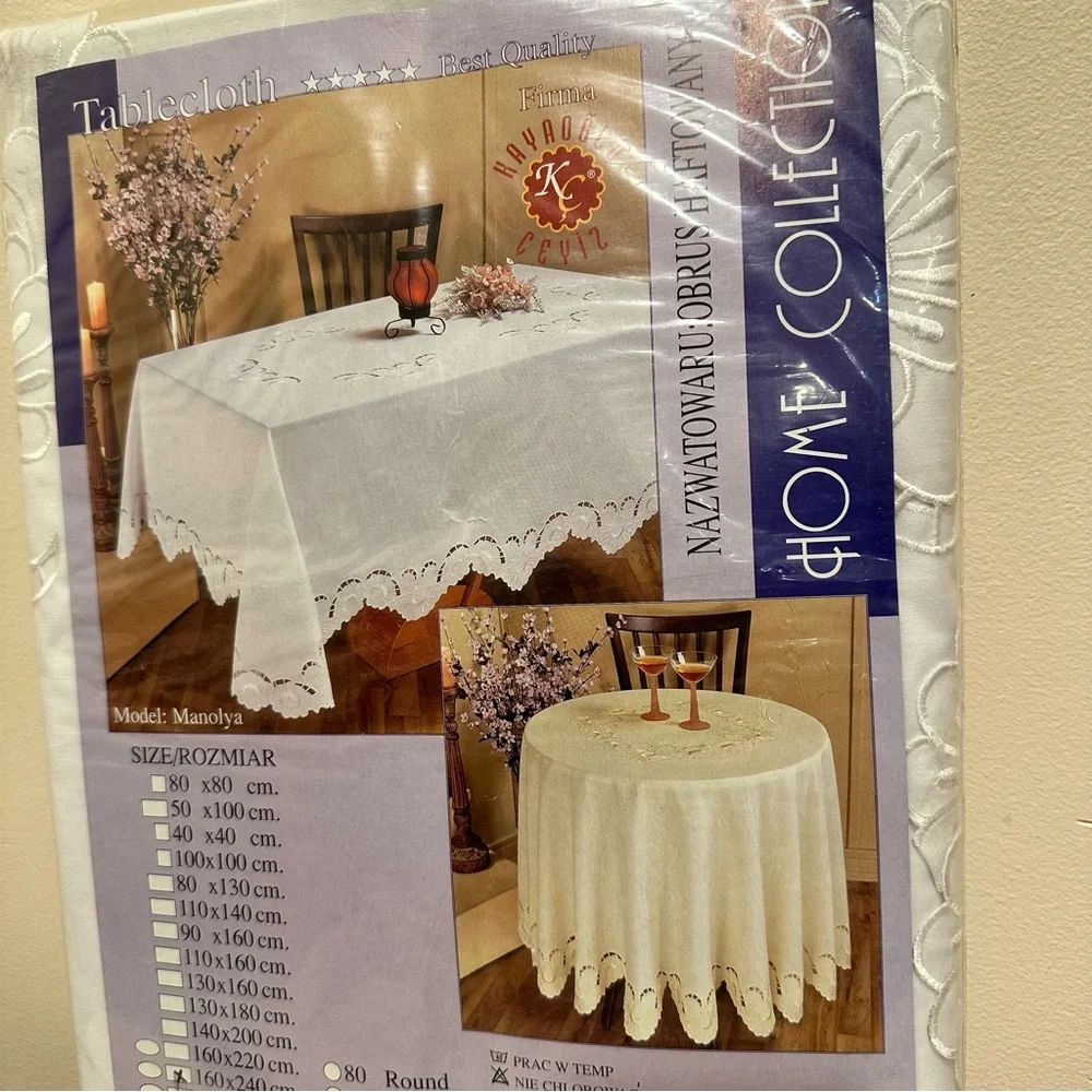 Home Collection Elegant Lace White Tablecloth NWT